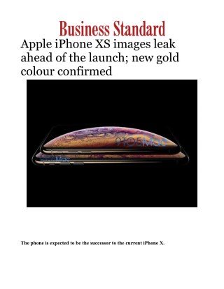 Apple iPhone XS images leak ahead of the launch; new gold colour confirmed