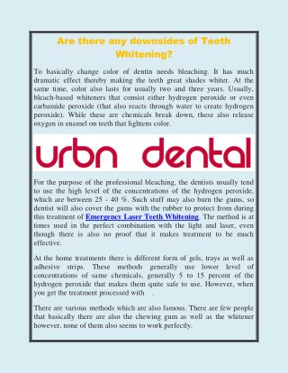Are there any downsides of Teeth Whitening?