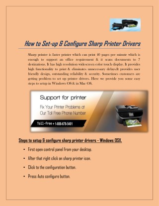 How to Set-up & Configure Sharp Printer 1-8882575888