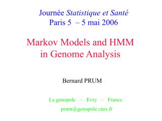 Markov Models and HMM in Genome Analysis