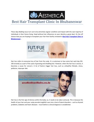 Best Hair Transplant Clinic In Bhubaneswar