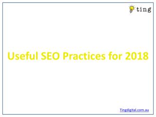 Useful SEO Practices for 2018