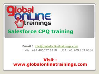 Salesforce CPQ training | Salesforce CPQ admin training certifications