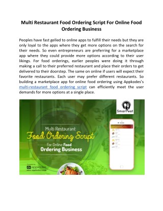 Food Ordering and Delivering is Made Simple With Food Delivery Script