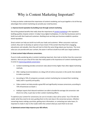 Importance of Content Marketing