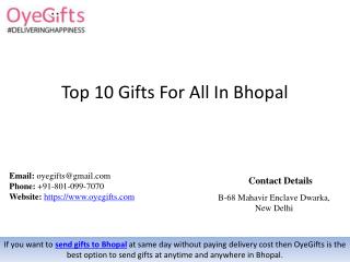 Top 10 Gifts For All In Bhopal
