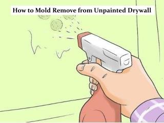 How to Mold Remove from Unpainted Drywall