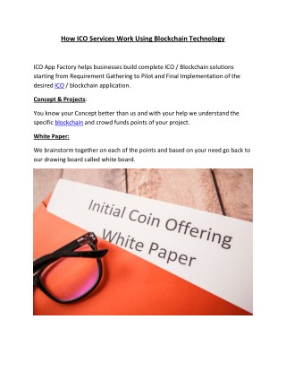 How ICO Services Work Using Blockchain Technology