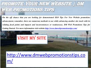 Promote Your New Website DM Web Promotions Tips