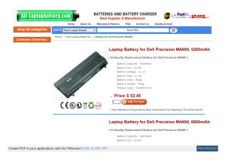 Laptop Battery for Dell Precision M4400