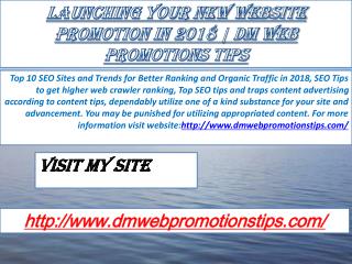 Launching Your New Website Promotion in 2018 DM Web Promotions Tips