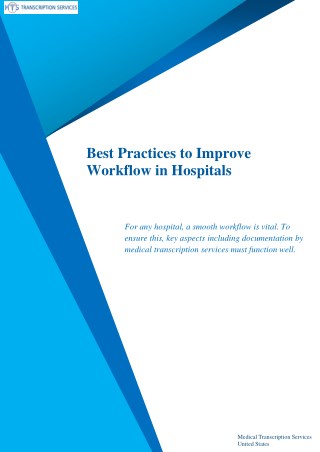 Best Practices to Improve Workflow in Hospitals