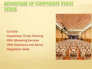 Venues & Menus for Corporate Events | Presidential