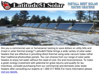 Install Best Solar Water Heaters