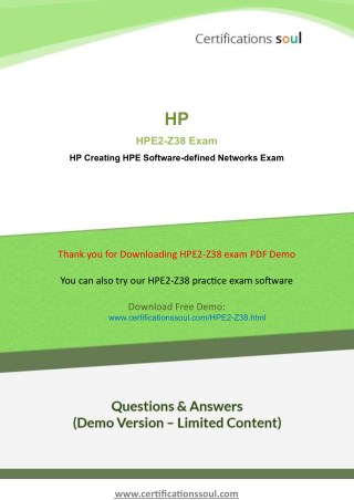 FlexNetwork Solutions HPE2-Z38 HP Exam Dumps