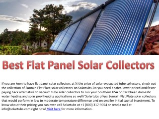 Best Flat Panel Solar Collectors