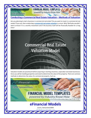 Conducting a Commercial Real Estate Valuation â€“ Methods of Valuation