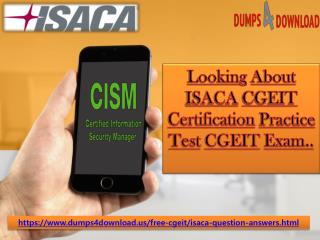 Get Isaca CGEIT Dumps Questions - Isaca CGEIT Braindumps Dumps4download.us