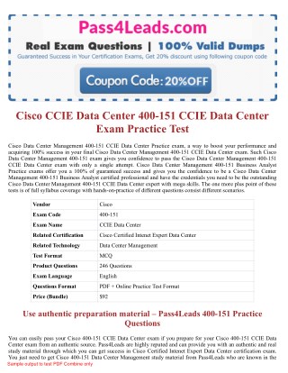 Cisco 400-151 CCIE Data Center Exam Questions