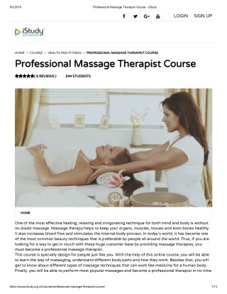 Professional Massage Therapist Course - istudy
