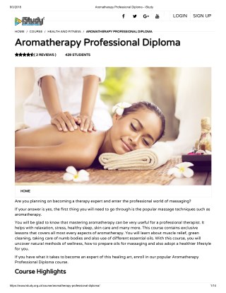 Aromatherapy Professional Diploma - istudy