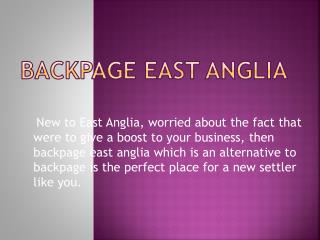 Backpage East Anglia