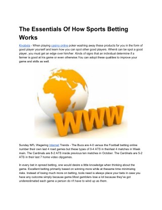 The Essentials Of How Sports Betting Works