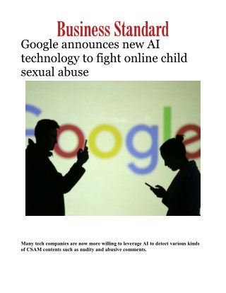 Google announces new AI technology to fight online child sexual abuseÂ 