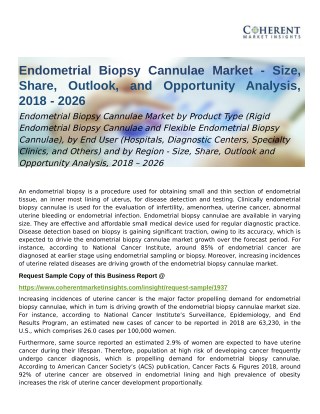 Endometrial Biopsy Cannulae Market Opportunity Analysis, 2018 â€“ 2026