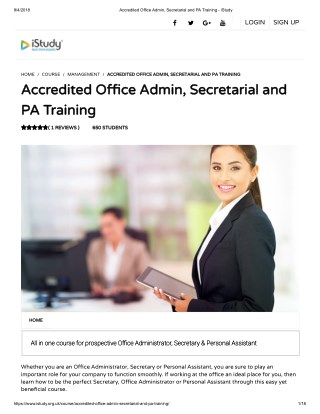 Accredited Office Admin - Secretarial and PA Training - istudy