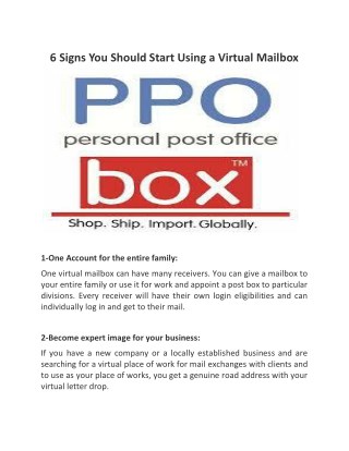 6 Signs You Should Start Using a Virtual Mailbox