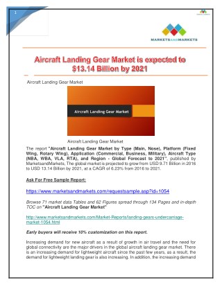 Aircraft Landing Gear Market