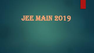 JEE Main 2019