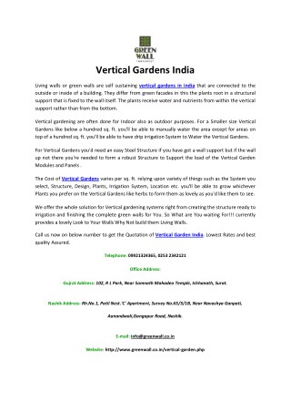 Vertical Gardens India