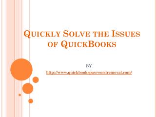 Quickly Solve the Issues of QuickBooks