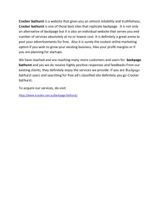 backpage bathurst | |cracker bathurst