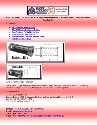 Edward Andrews Lathe Tool Holder Bushings