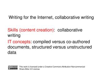 Writing for the Internet, collaborative writing