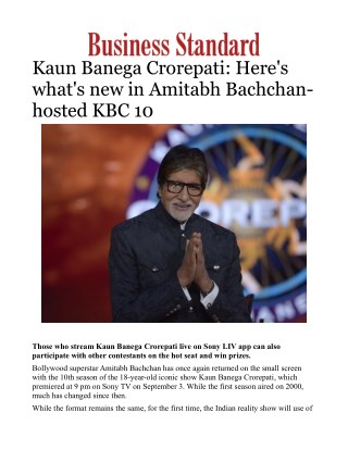 Kaun Banega Crorepati: Here's what's new in Amitabh Bachchan-hosted KBC 10