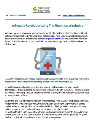 mHealth Revolutionizing The Healthcare Industry