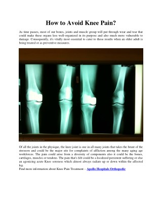 How to Avoid Knee Pain | Find the Best Orthopedic Treatment in India