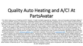 Premium Quality Heating & Air Conditioning At PartsAvatar
