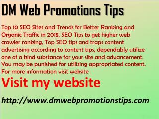 New Website Promotion | DM Web Promotions Tips