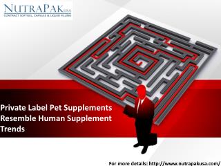 Private Label Pet Supplements Resemble Human Supplement Trends