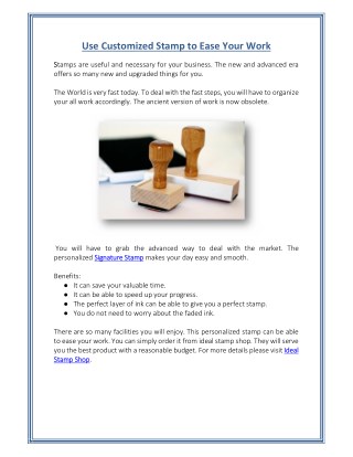 Use Customized Stamp to Ease Your Work