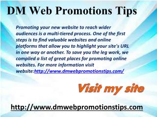 DM Web Promotions Tips