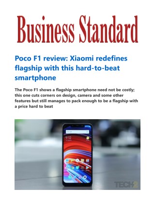 Â Poco F1 review: Xiaomi redefines flagship with this hard-to-beat smartphone