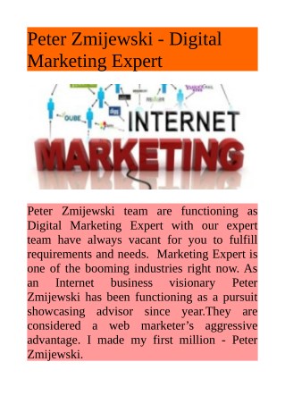 Peter Zmijewski - Digital Marketing Expert