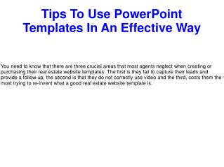 Tips To Use PowerPoint Templates In An Effective Way
