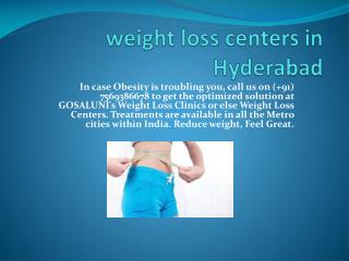 weight loss clinics in hyderabad | weight loss treatment centers in hyderabad | Gosaluni